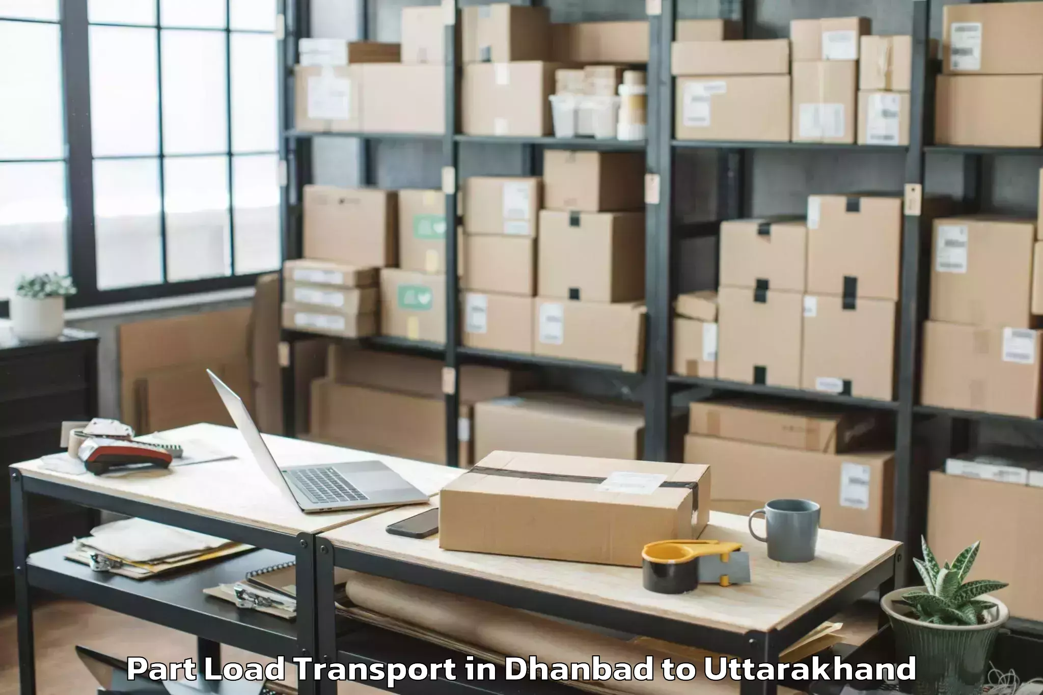 Book Dhanbad to Mussoorie Part Load Transport Online